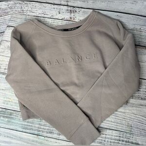 Balance Athletica Gray Crewneck Cropped Sweater Womens Size Medium!